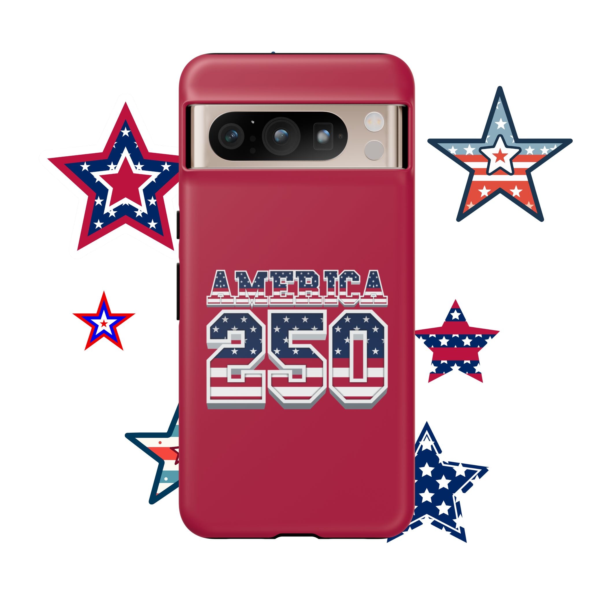 RED America250 Phone Case — Patriotic USA Flag Design