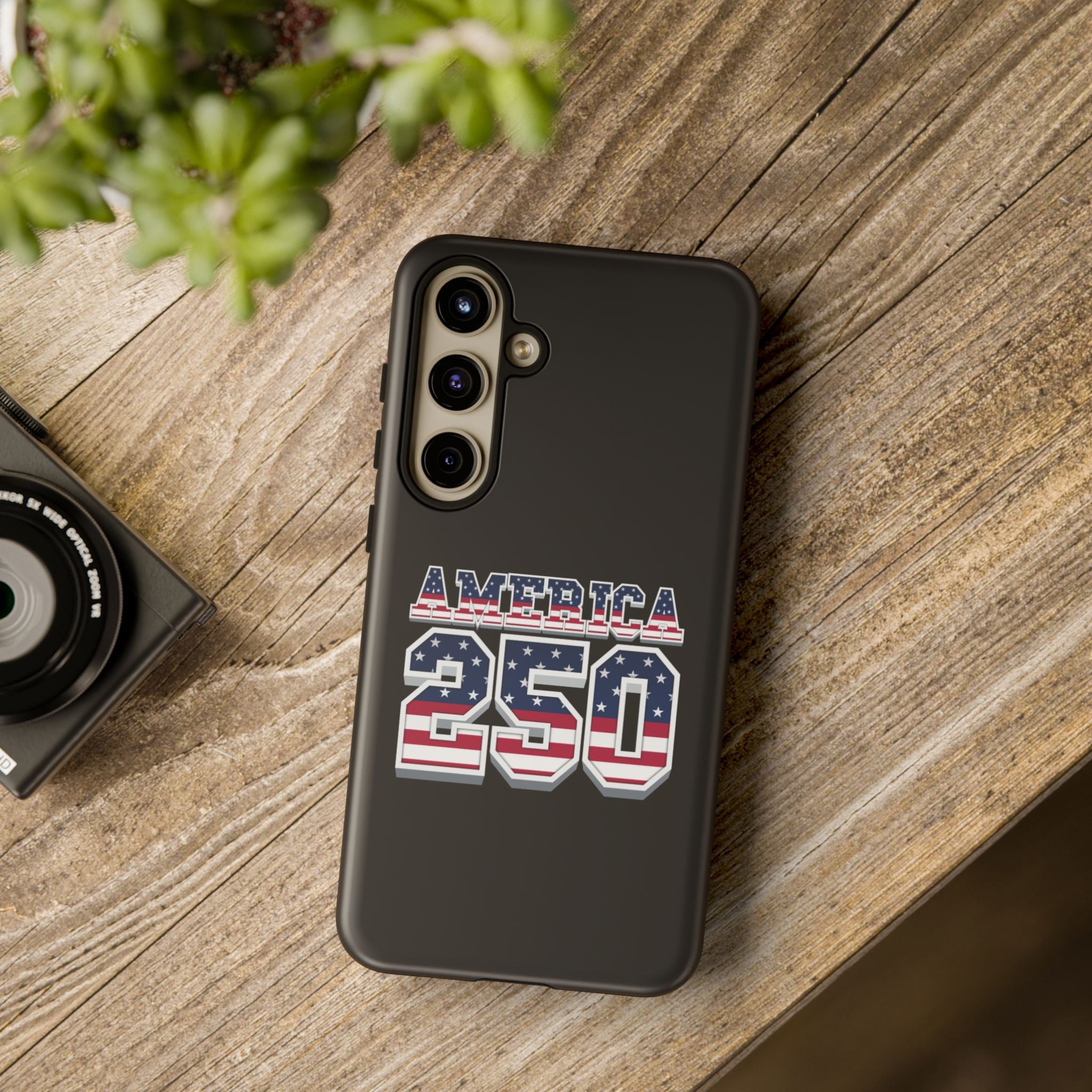 BLACK America250 Phone Case — Patriotic USA Flag Design