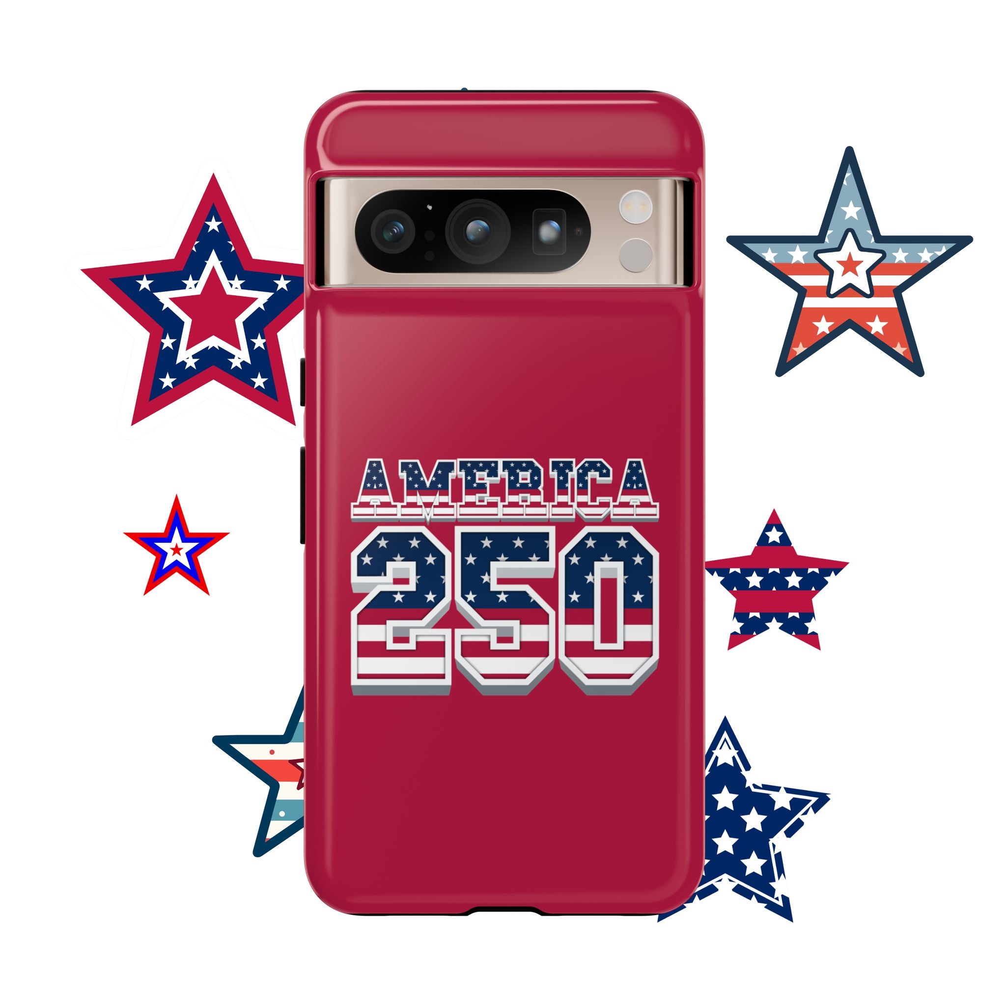 RED America250 Phone Case — Patriotic USA Flag Design