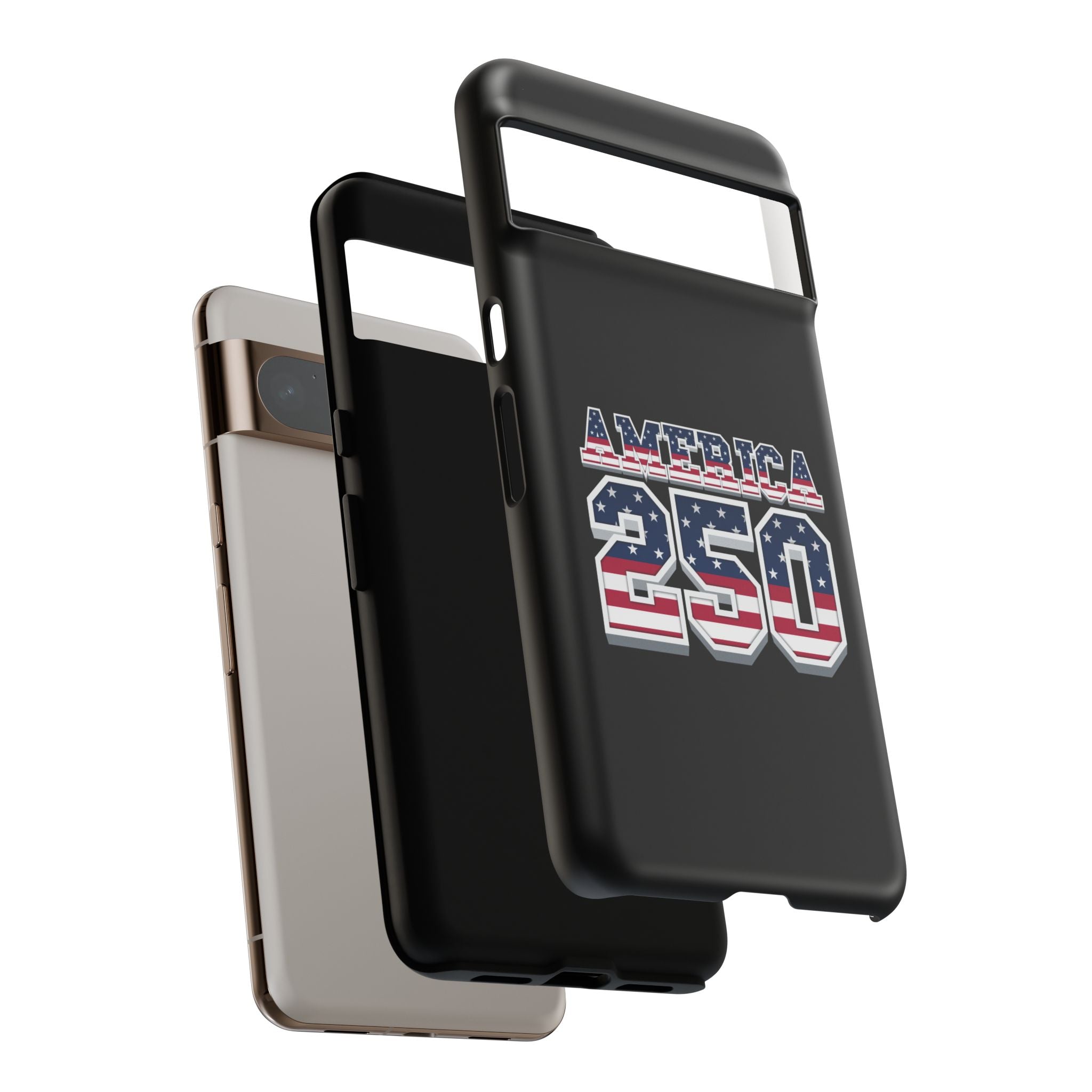 BLACK America250 Phone Case — Patriotic USA Flag Design