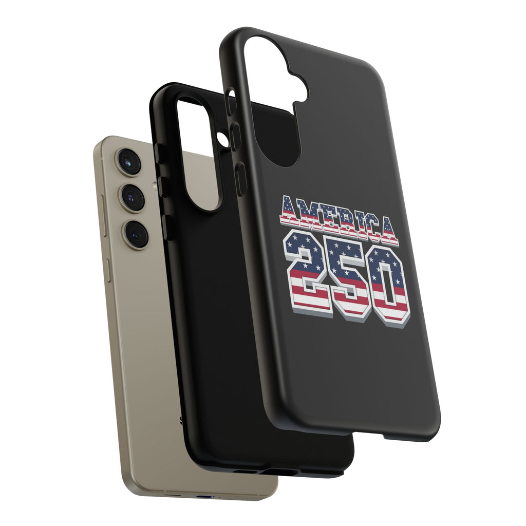 BLACK America250 Phone Case — Patriotic USA Flag Design