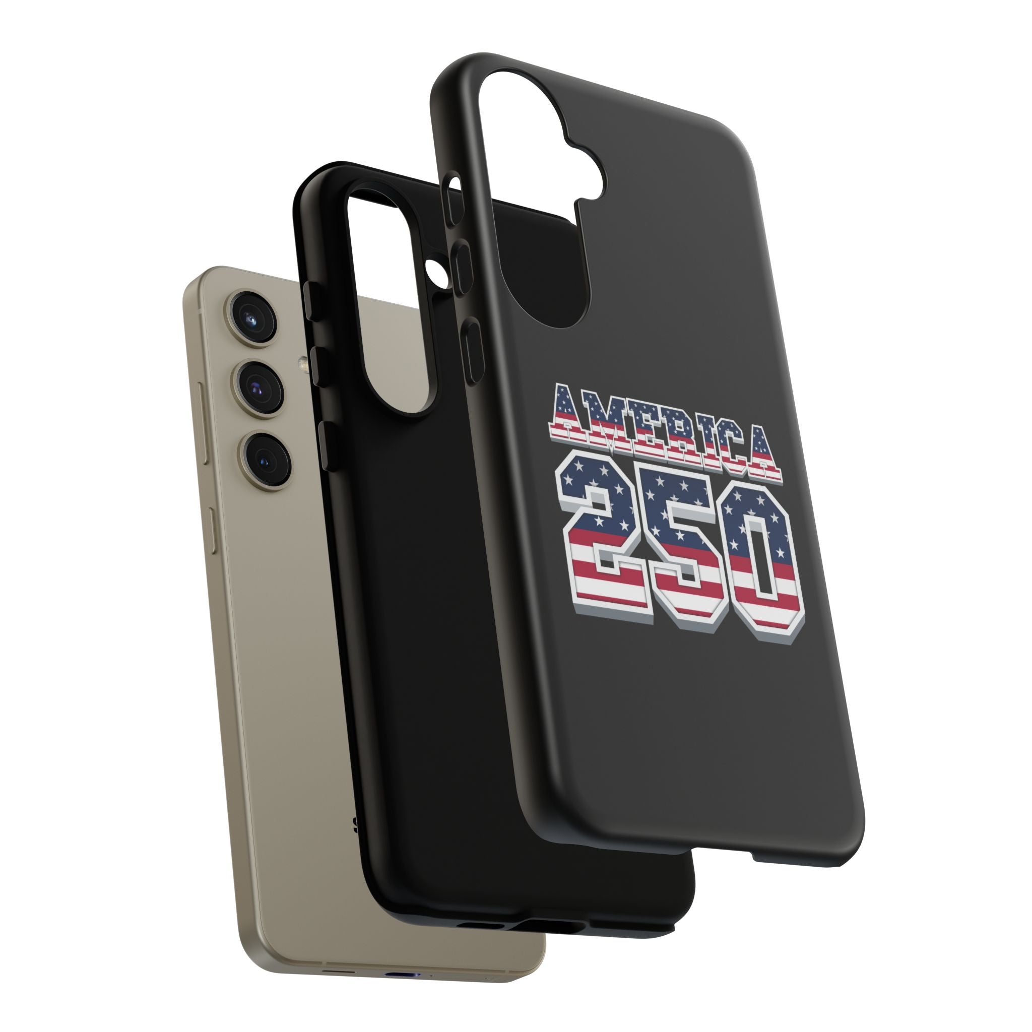 BLACK America250 Phone Case — Patriotic USA Flag Design