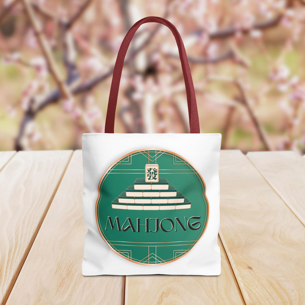 Mahjong Tote Bag — Vintage Green Mahjong Tile Design