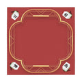 Mahjong Red Tablecloth — Elegant Gold-Trimmed Game Table Cover