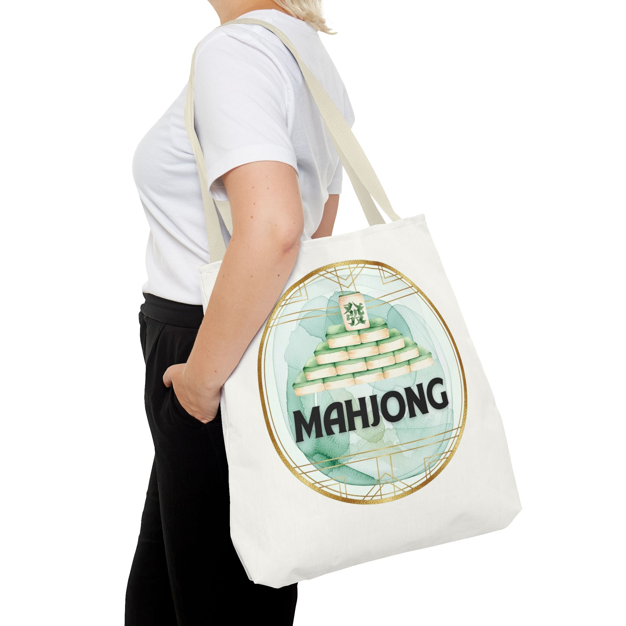 Mahjong Tote Bag — Mahjong Tile Pyramid Canvas Tote for Game Lovers