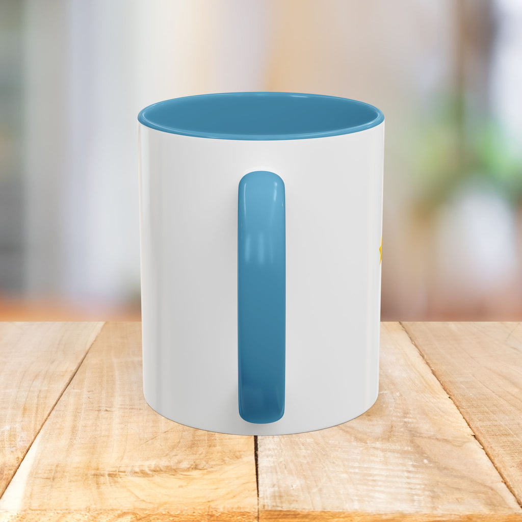 Mahjong Accent Coffee Mug — Retro Sun & Wave Mahjong Tiles Design (11/15oz)