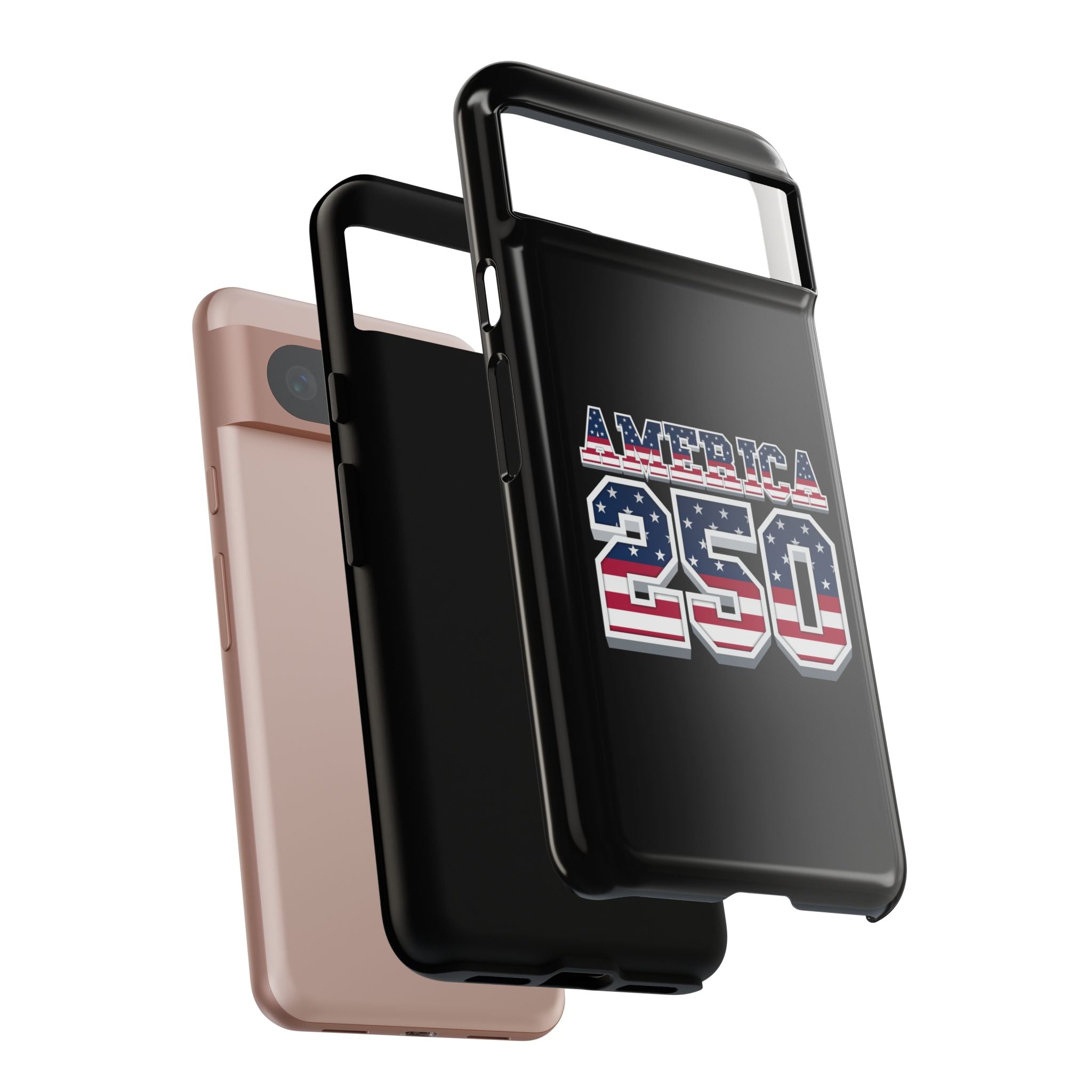 BLACK America250 Phone Case — Patriotic USA Flag Design
