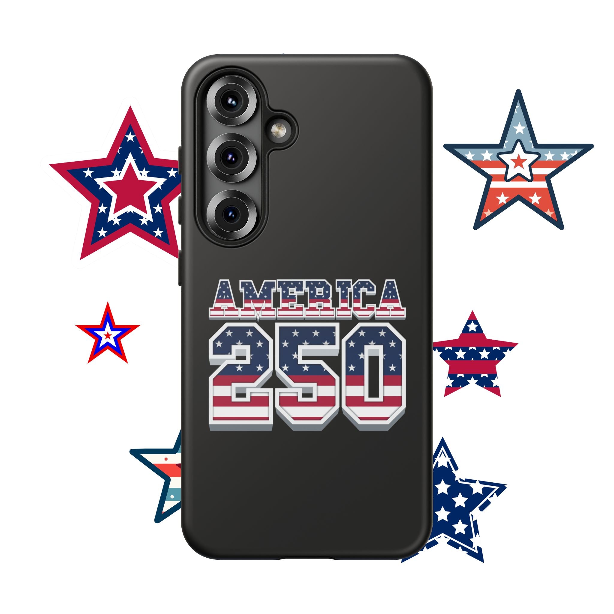 BLACK America250 Phone Case — Patriotic USA Flag Design
