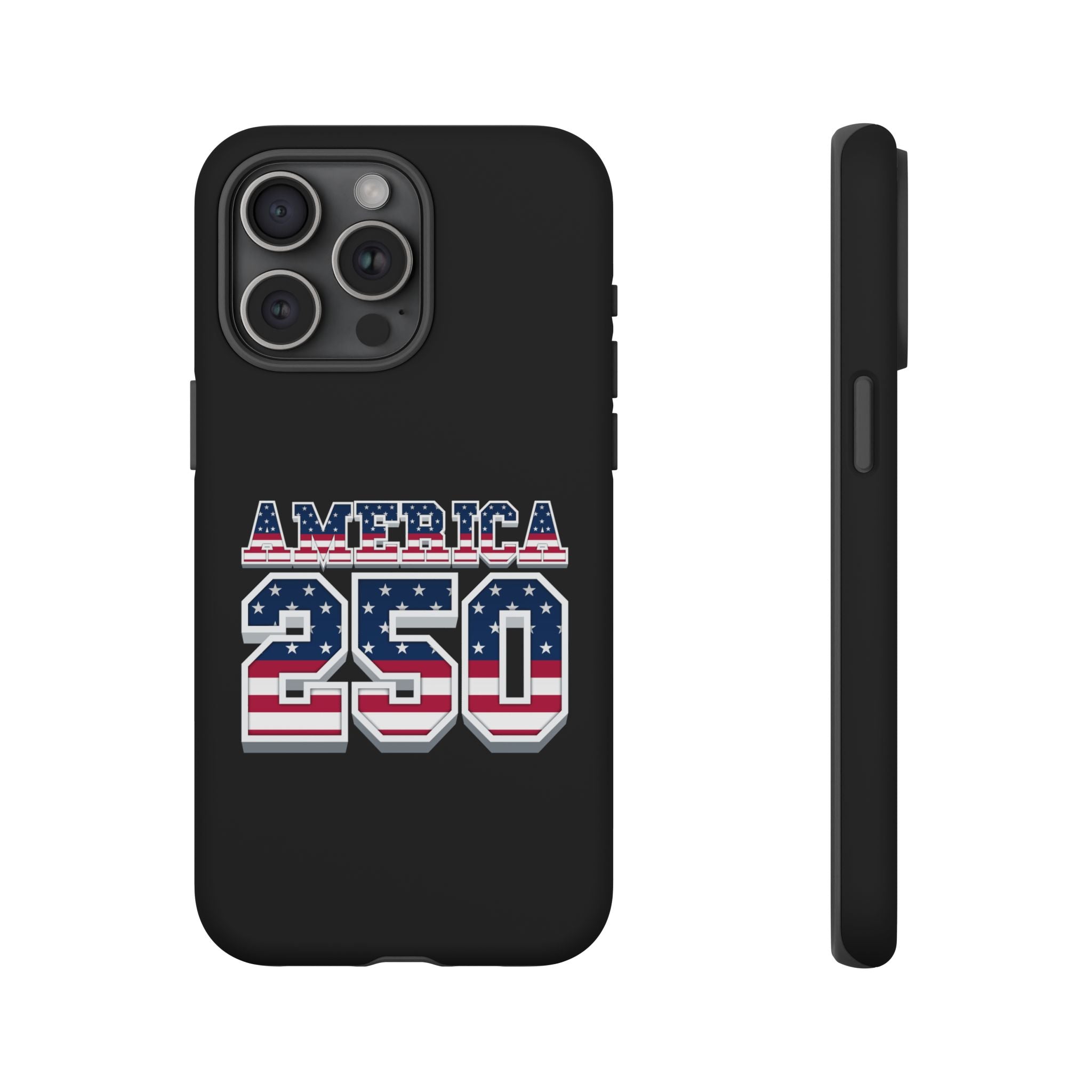 BLACK America250 Phone Case — Patriotic USA Flag Design