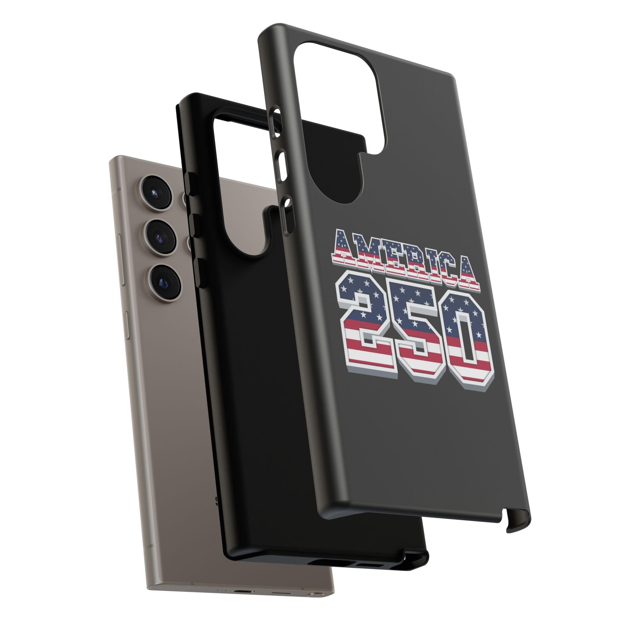 BLACK America250 Phone Case — Patriotic USA Flag Design