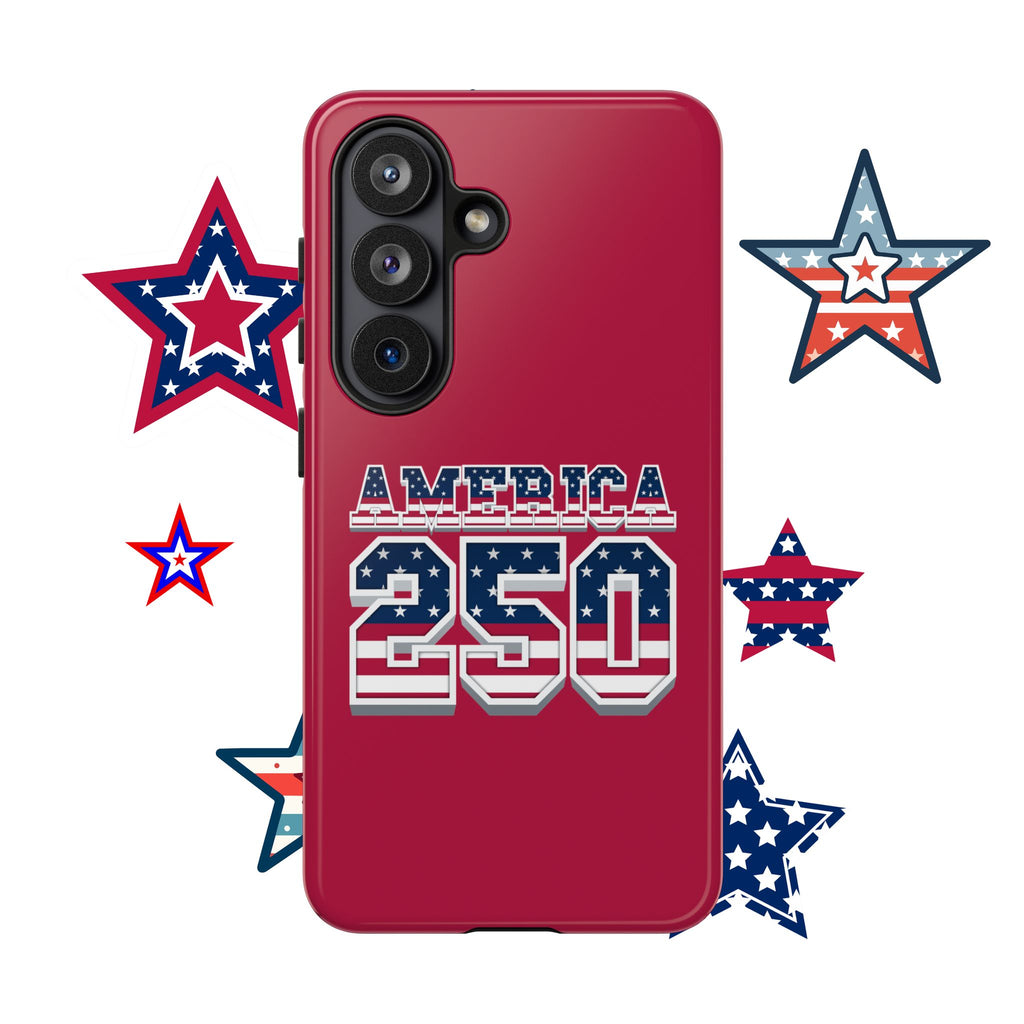 RED America250 Phone Case — Patriotic USA Flag Design