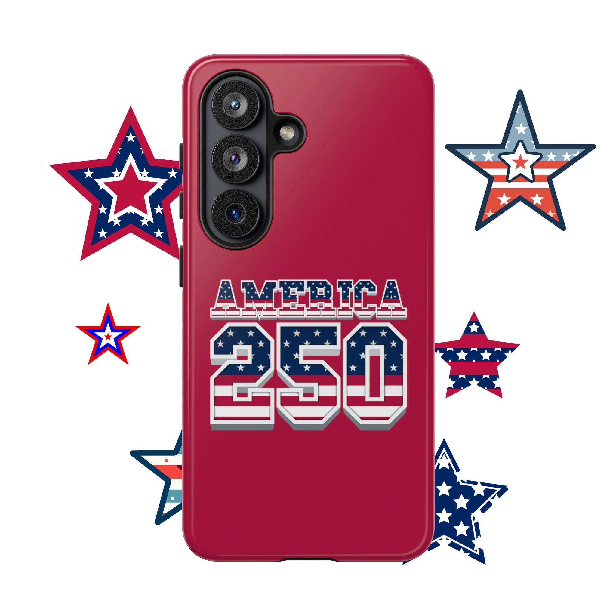 RED America250 Phone Case — Patriotic USA Flag Design