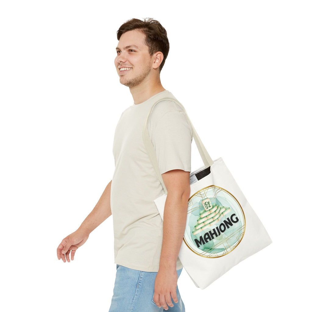 Mahjong Tote Bag — Mahjong Tile Pyramid Canvas Tote for Game Lovers