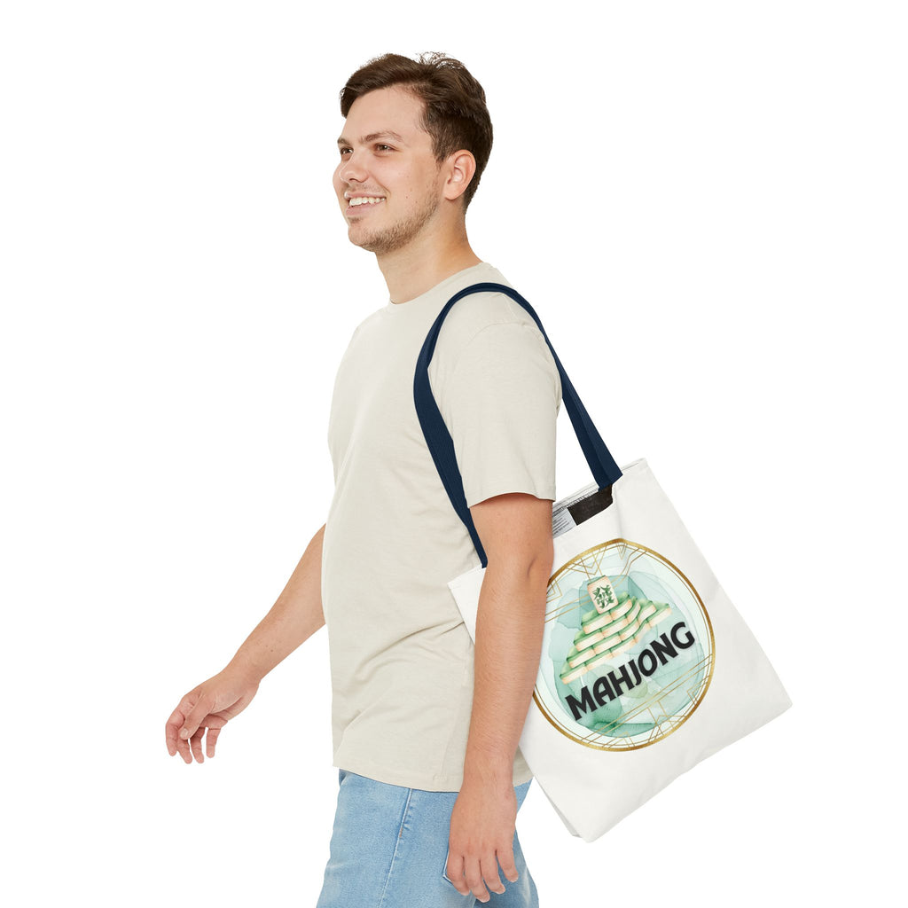 Mahjong Tote Bag — Mahjong Tile Pyramid Canvas Tote for Game Lovers
