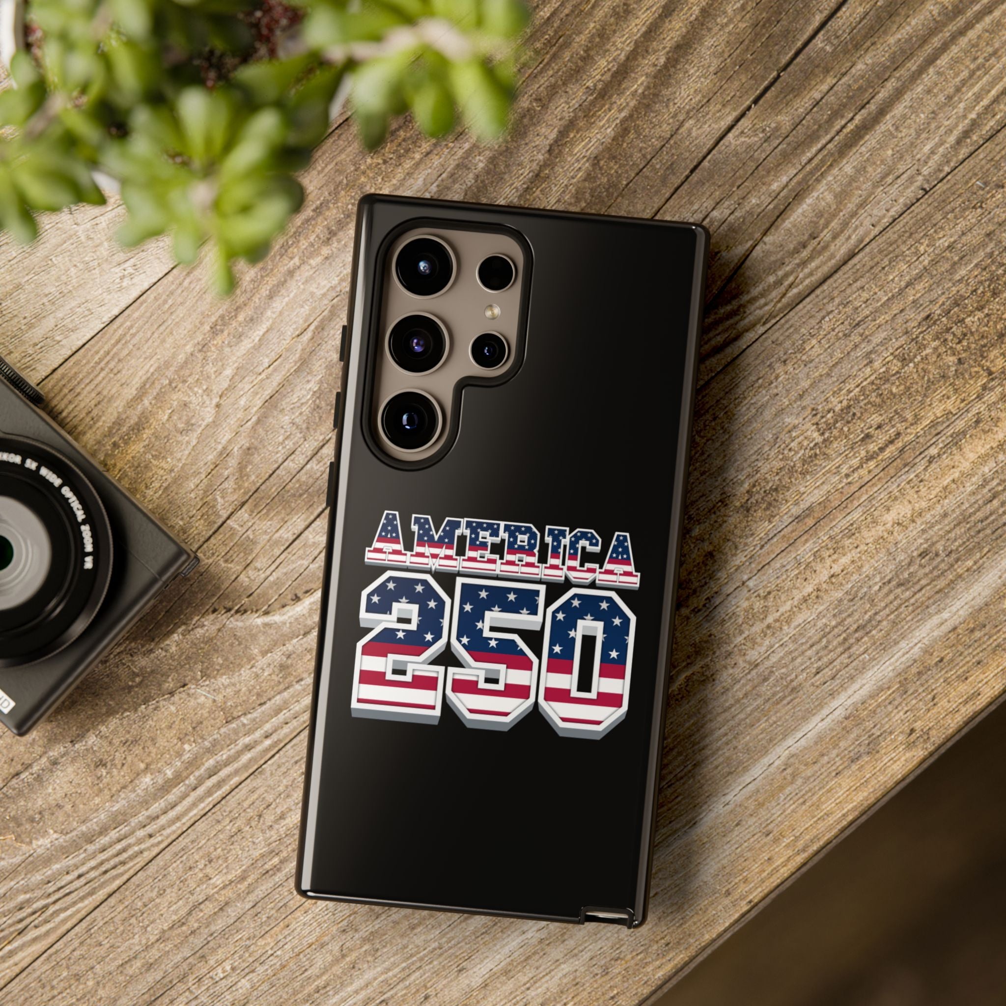 BLACK America250 Phone Case — Patriotic USA Flag Design