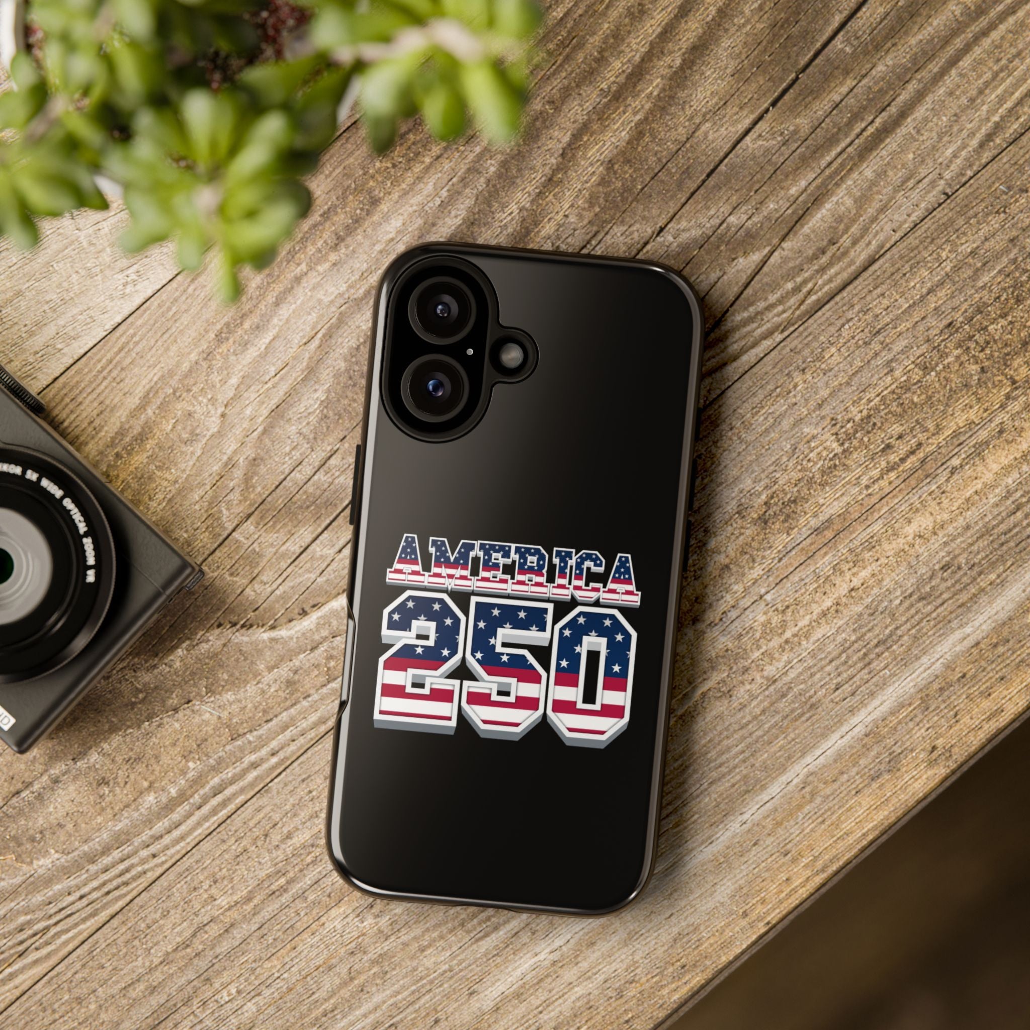 BLACK America250 Phone Case — Patriotic USA Flag Design