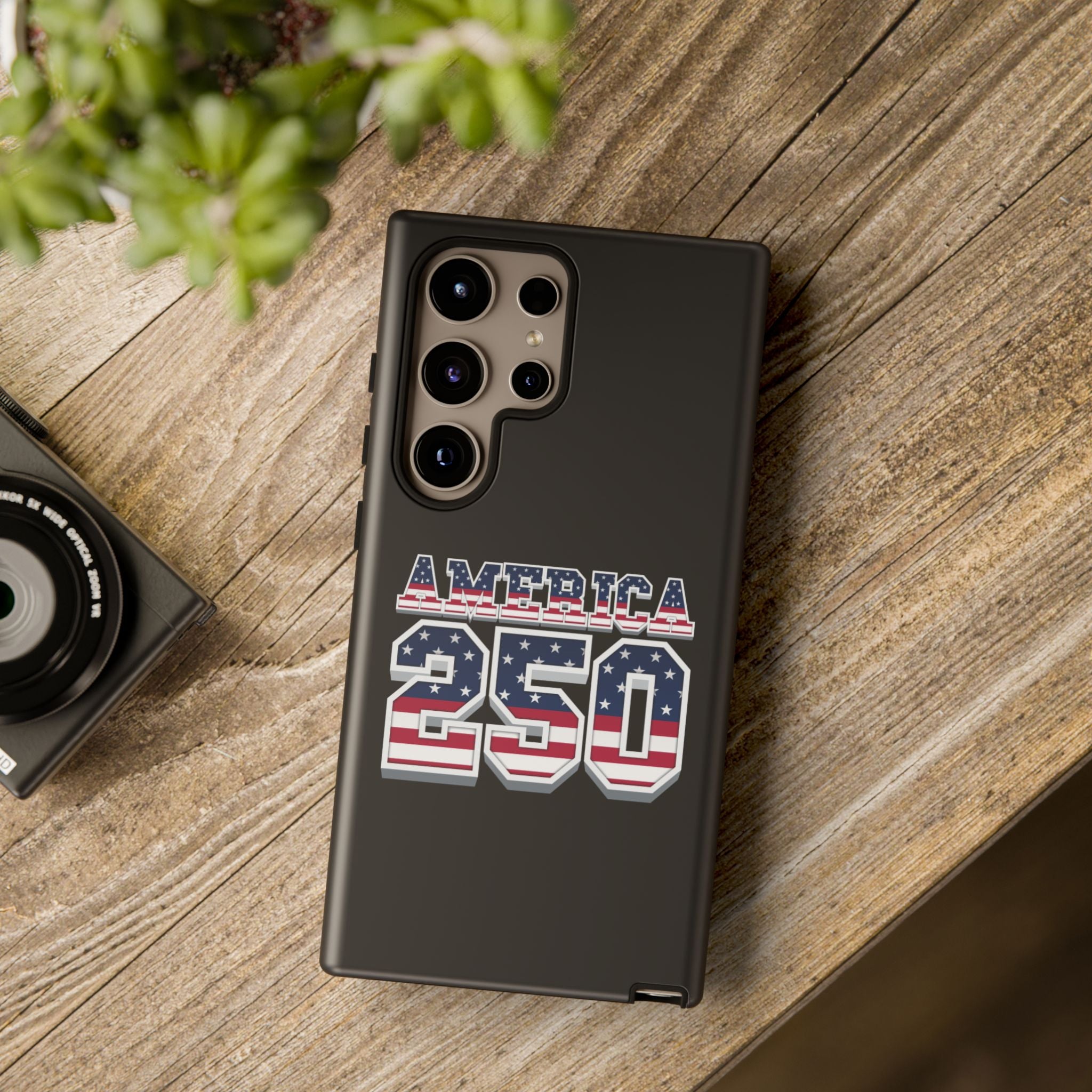 BLACK America250 Phone Case — Patriotic USA Flag Design