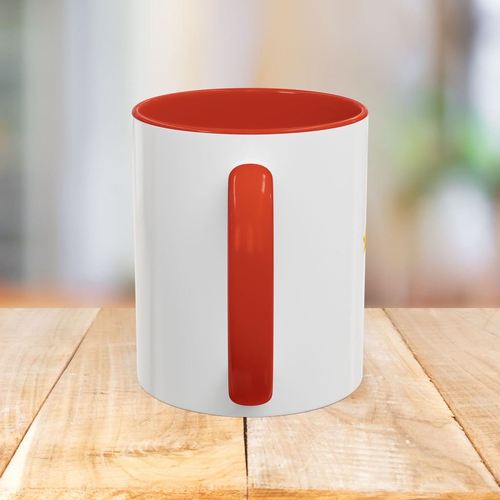 Mahjong Accent Coffee Mug — Retro Sun & Wave Mahjong Tiles Design (11/15oz)
