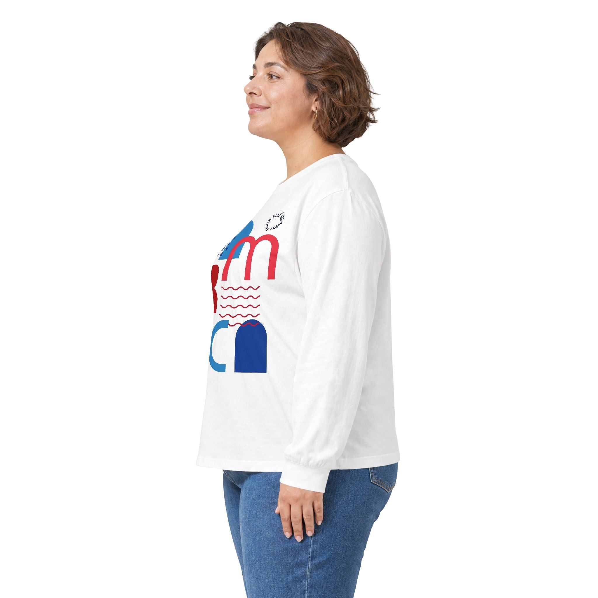 America Abstract Long Sleeve Tee