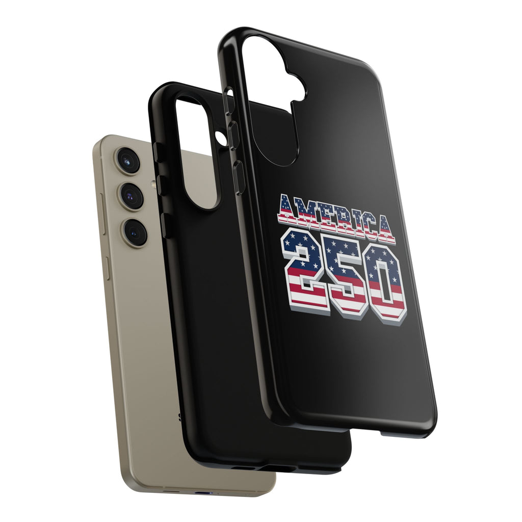 BLACK America250 Phone Case — Patriotic USA Flag Design