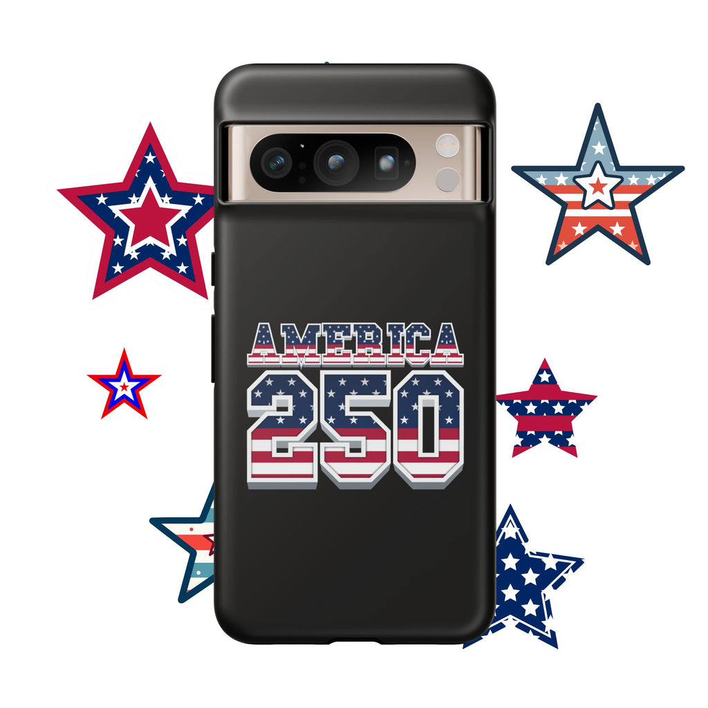 BLACK America250 Phone Case — Patriotic USA Flag Design