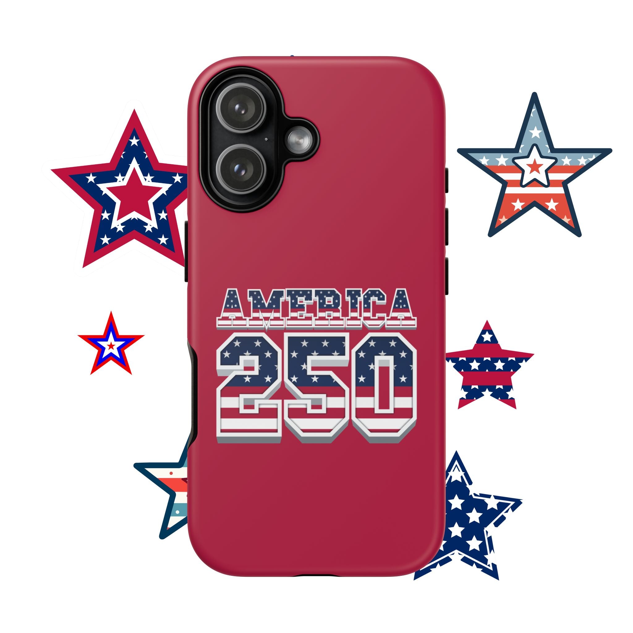 RED America250 Phone Case — Patriotic USA Flag Design