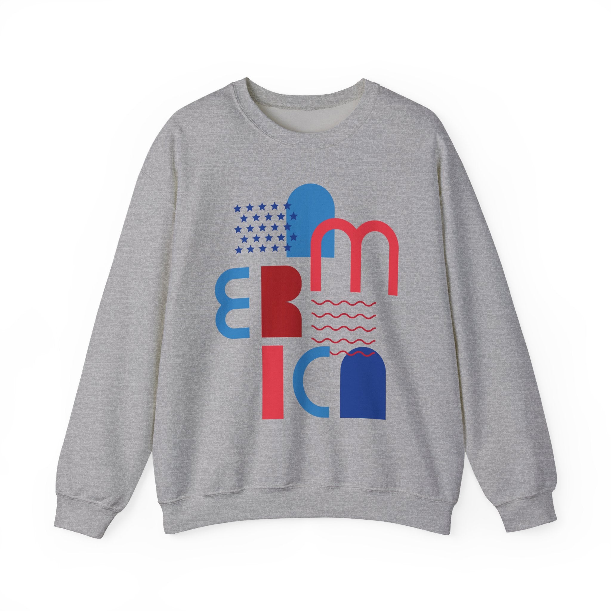 America Graphic Sweatshirt — Modern Red & Blue Design
