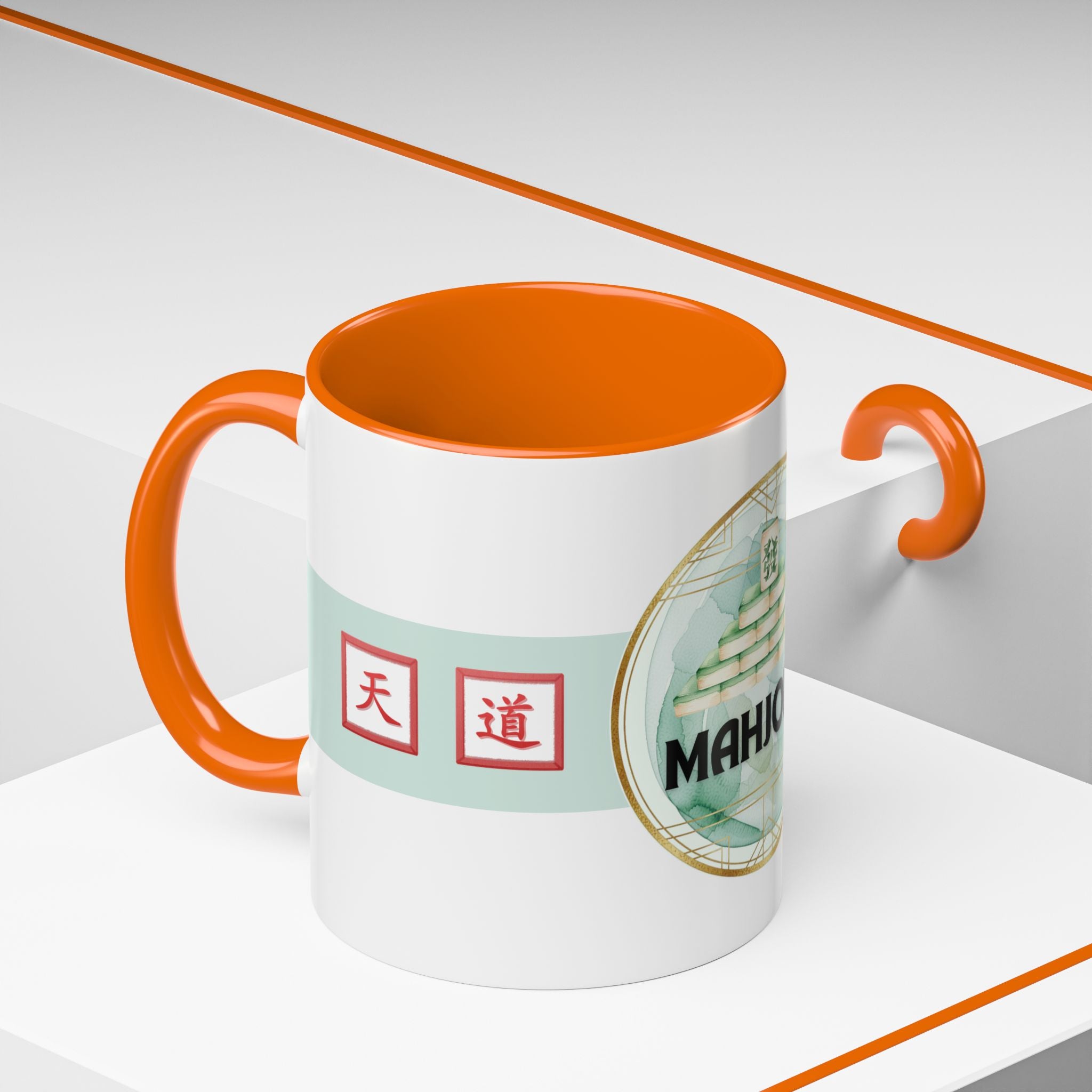 Mahjong Accent Coffee Mug – Ceramic Game Night Mug with Mahjong Tile Design (11/15oz)