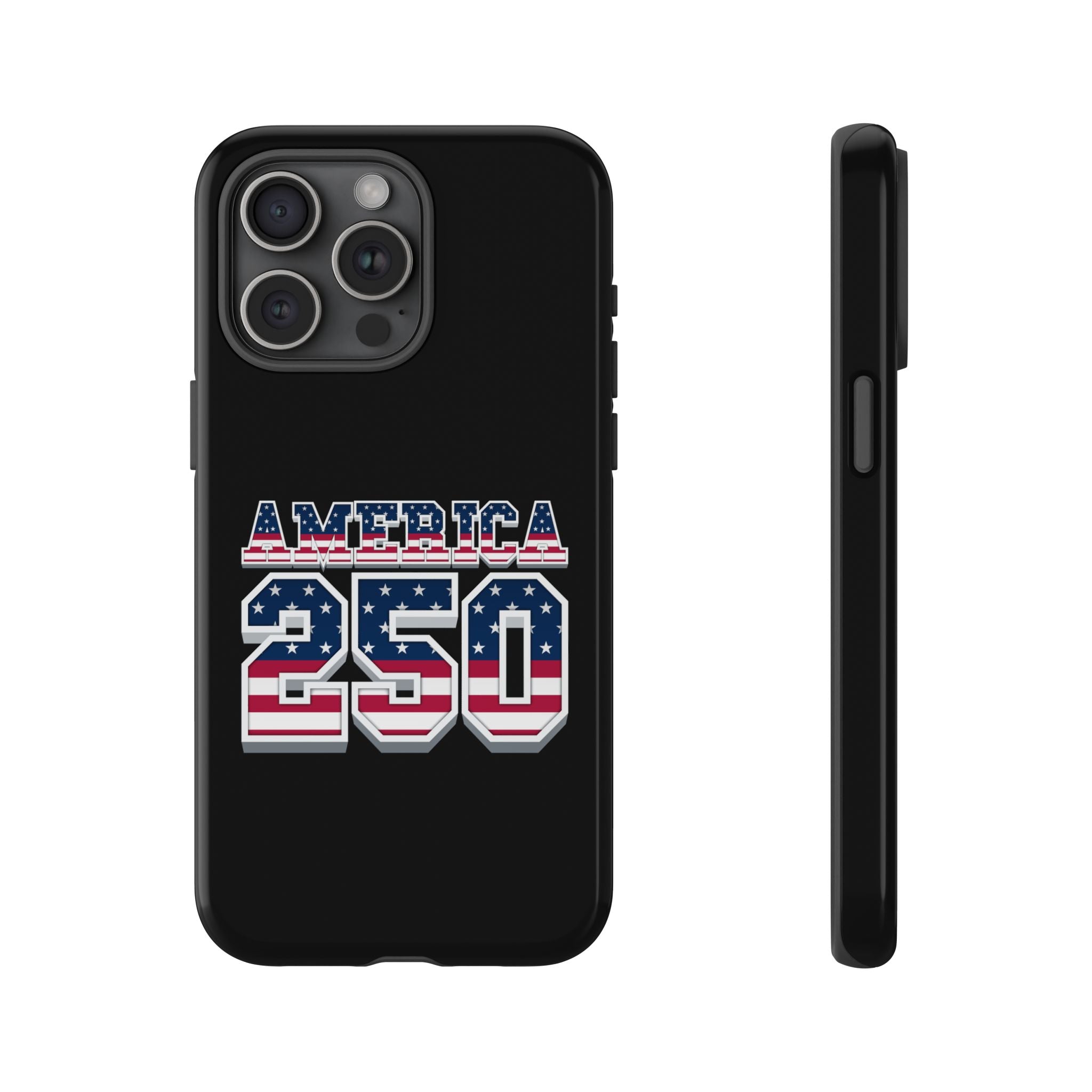 BLACK America250 Phone Case — Patriotic USA Flag Design
