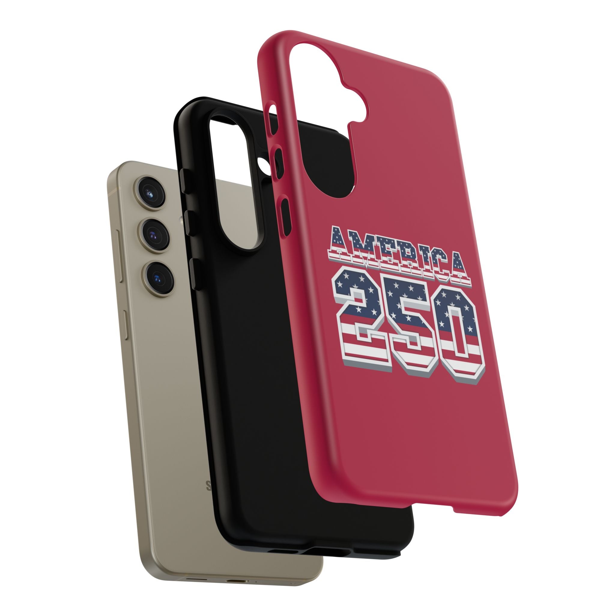 RED America250 Phone Case — Patriotic USA Flag Design