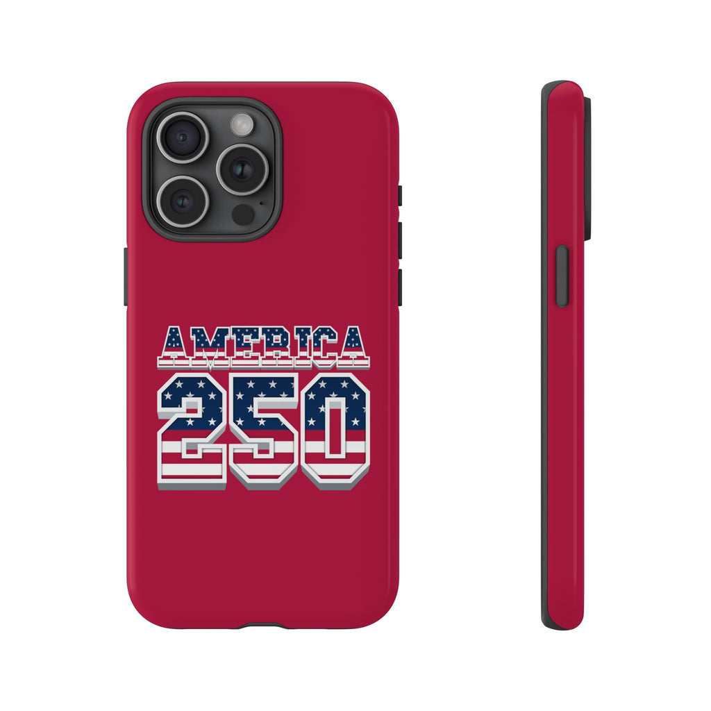 RED America250 Phone Case — Patriotic USA Flag Design