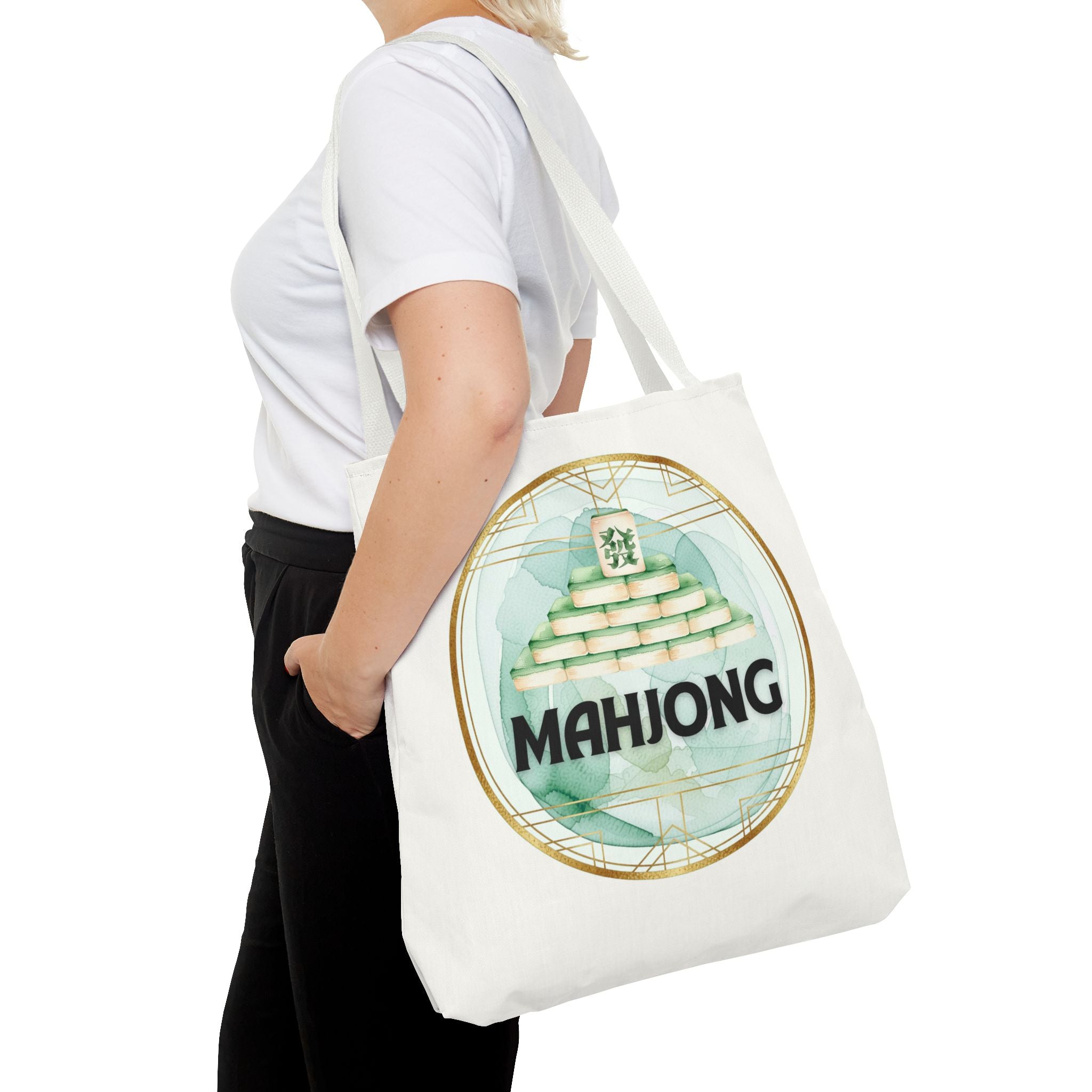 Mahjong Tote Bag — Mahjong Tile Pyramid Canvas Tote for Game Lovers