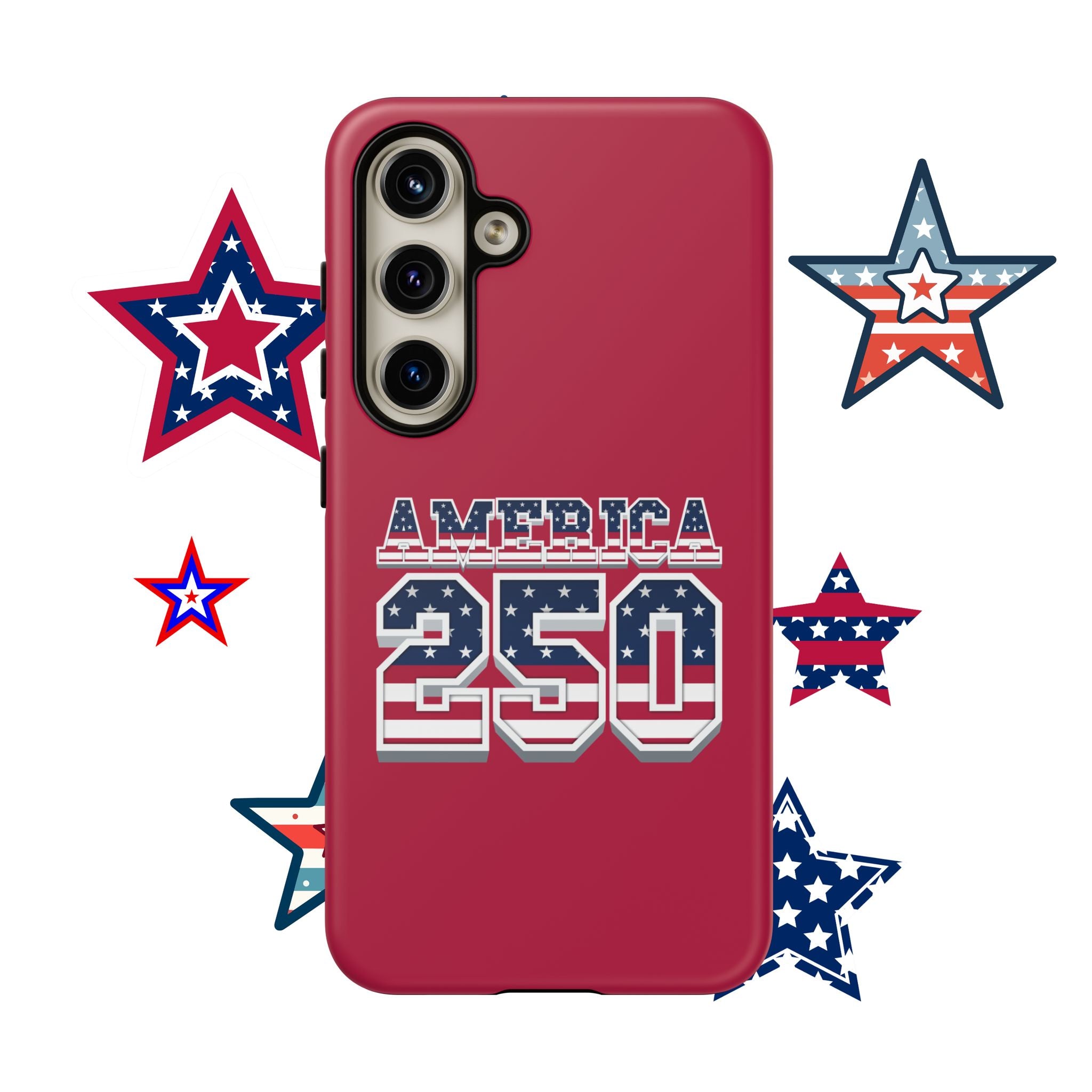 RED America250 Phone Case — Patriotic USA Flag Design