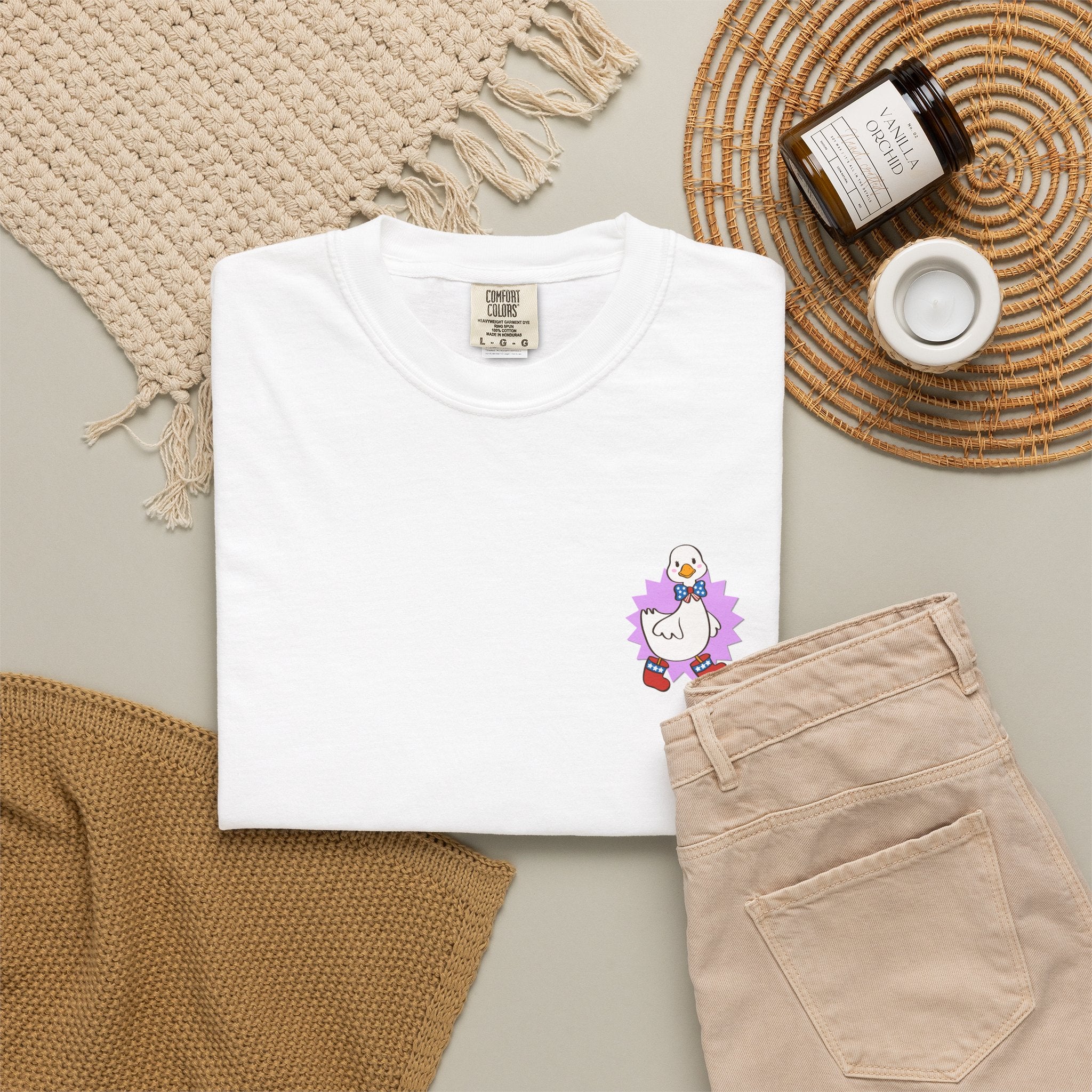 Lilac Patriot Duck Graphic Tee