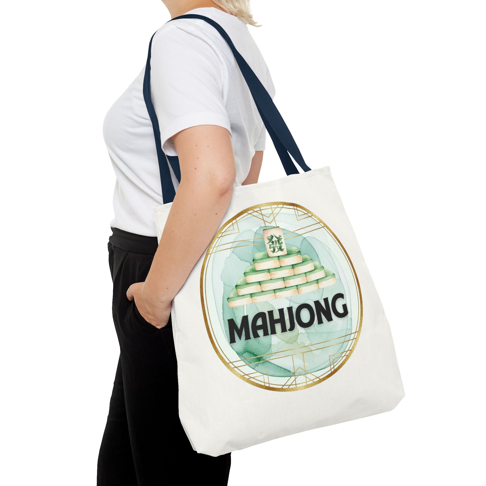 Mahjong Tote Bag — Mahjong Tile Pyramid Canvas Tote for Game Lovers
