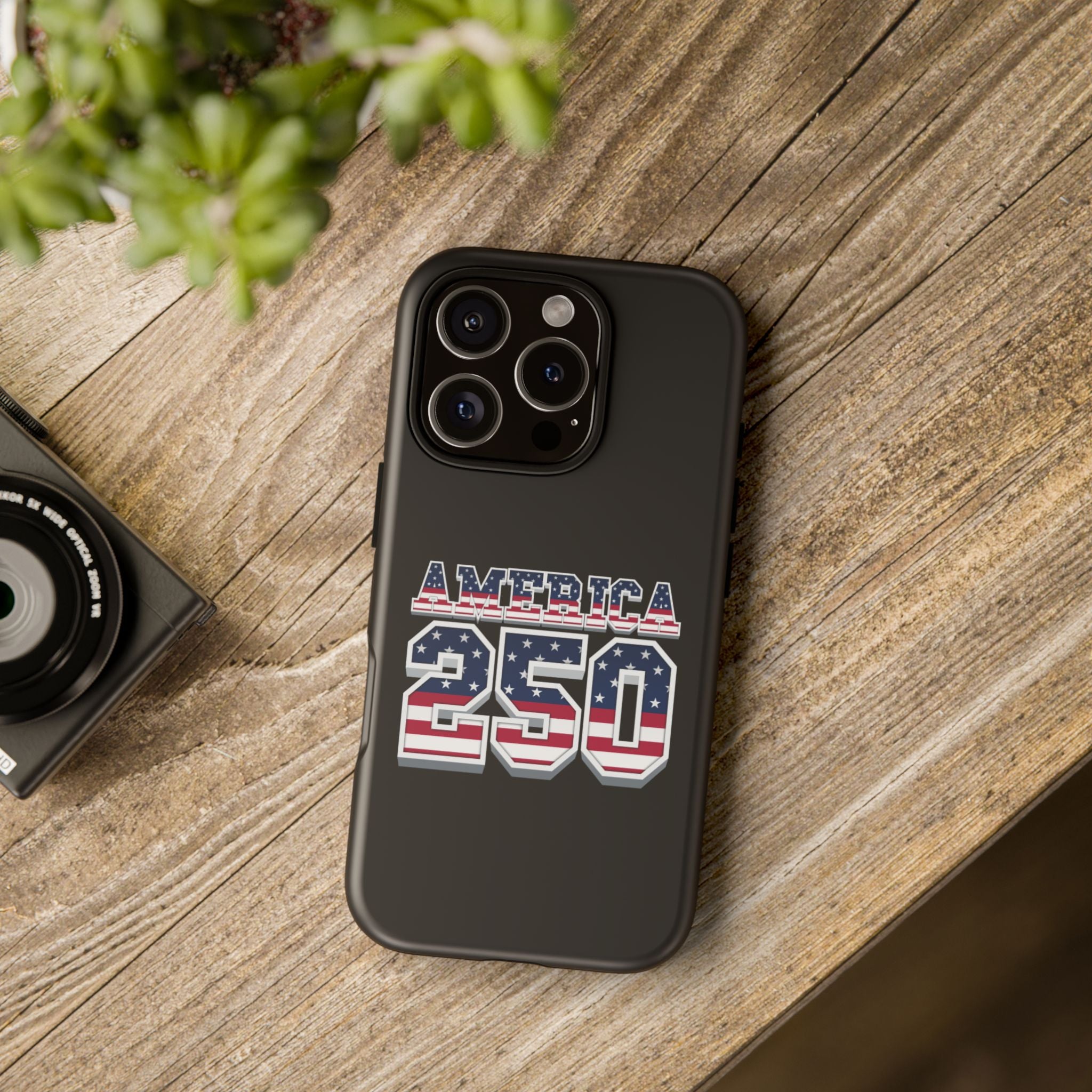 BLACK America250 Phone Case — Patriotic USA Flag Design