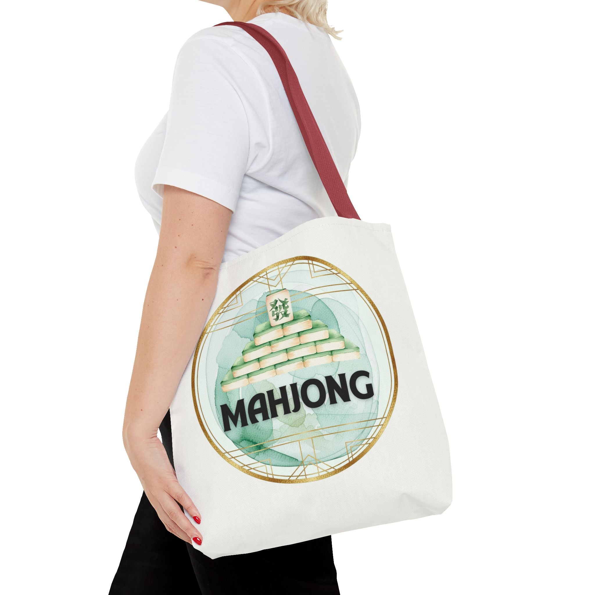 Mahjong Tote Bag — Mahjong Tile Pyramid Canvas Tote for Game Lovers
