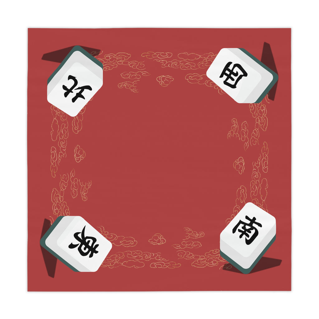 Mahjong Tile Red Tablecloth - Chinese New Year Decorative Table Cover