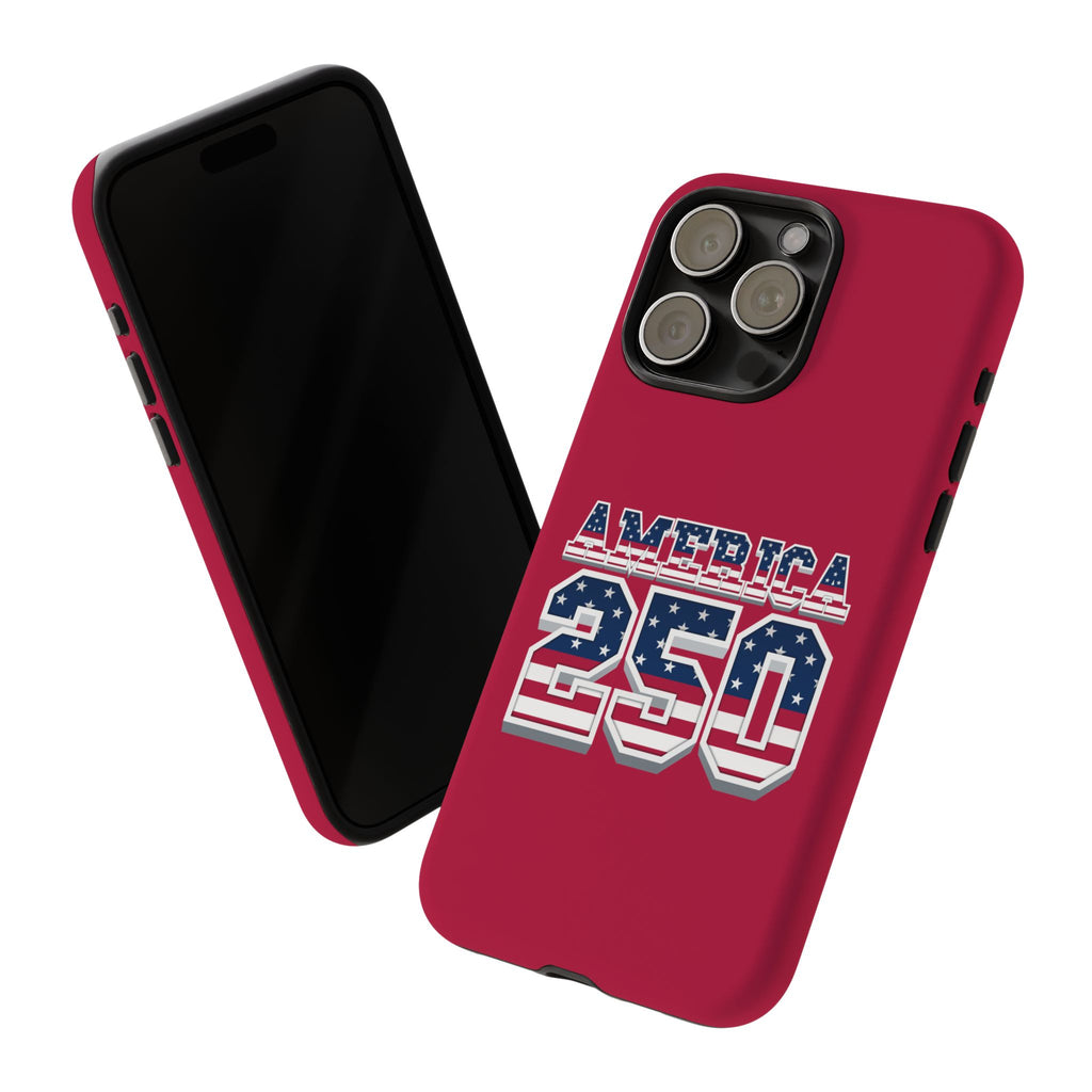 RED America250 Phone Case — Patriotic USA Flag Design