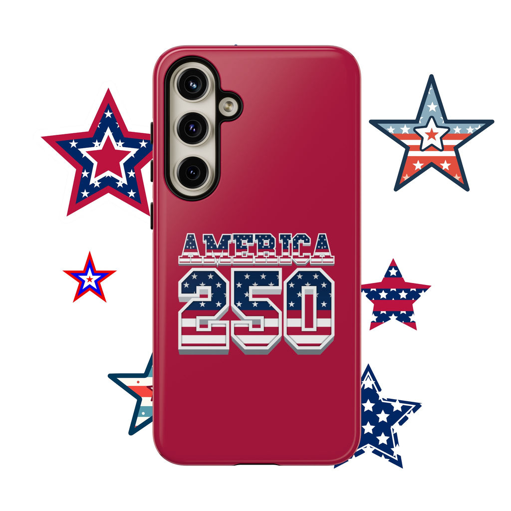 RED America250 Phone Case — Patriotic USA Flag Design