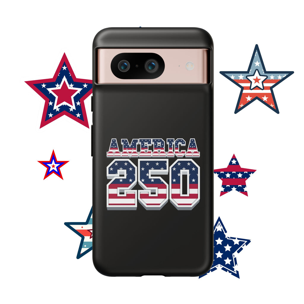 BLACK America250 Phone Case — Patriotic USA Flag Design