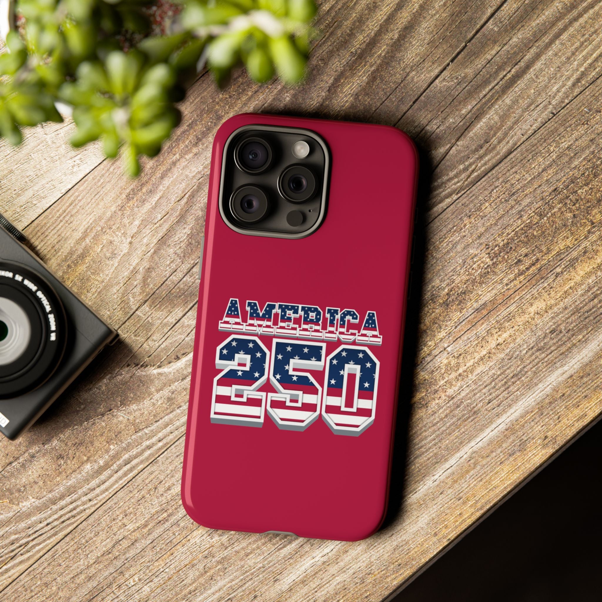 RED America250 Phone Case — Patriotic USA Flag Design