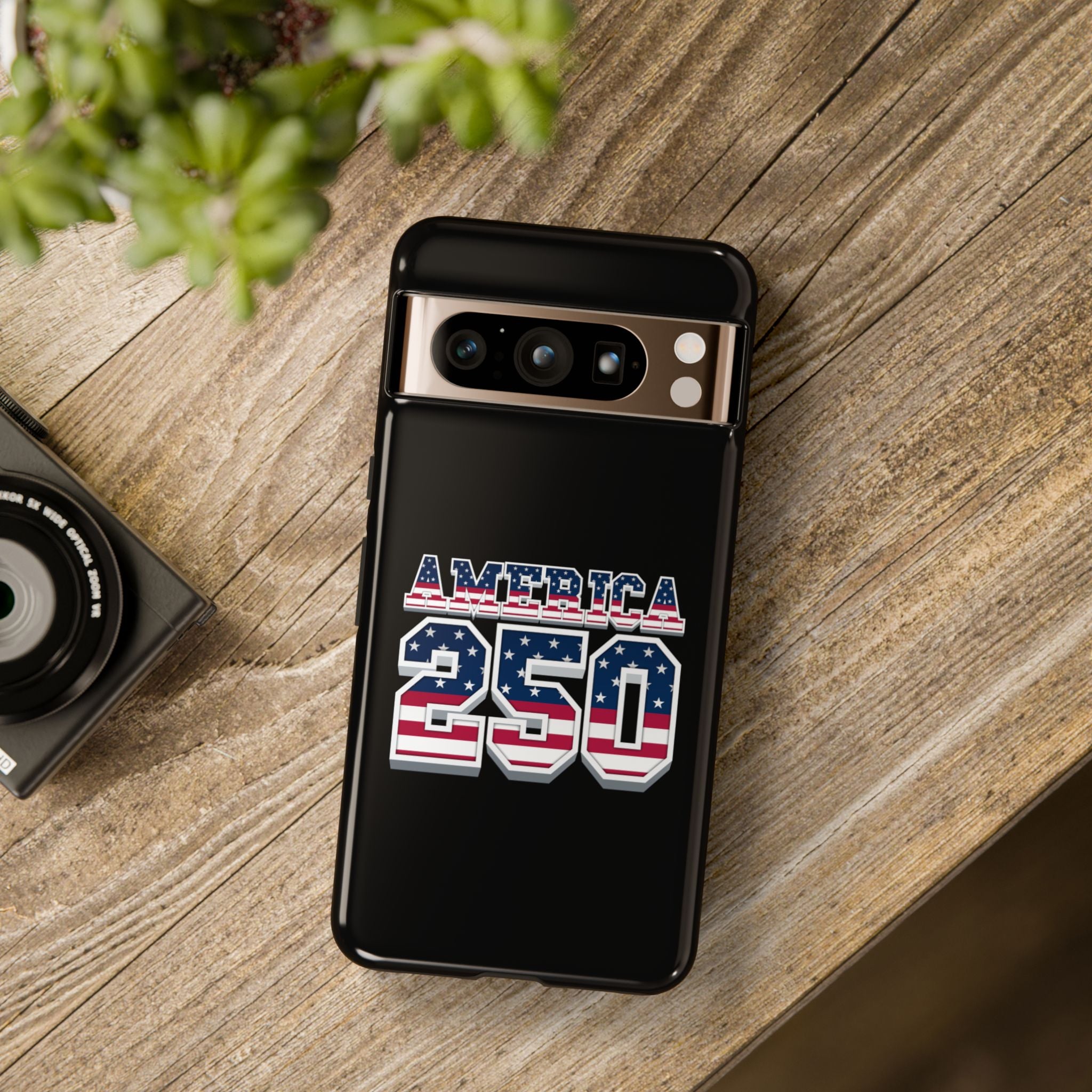 BLACK America250 Phone Case — Patriotic USA Flag Design