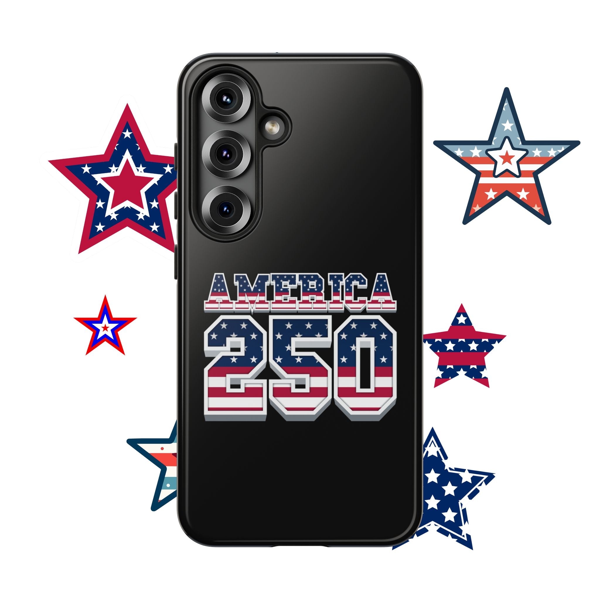 BLACK America250 Phone Case — Patriotic USA Flag Design