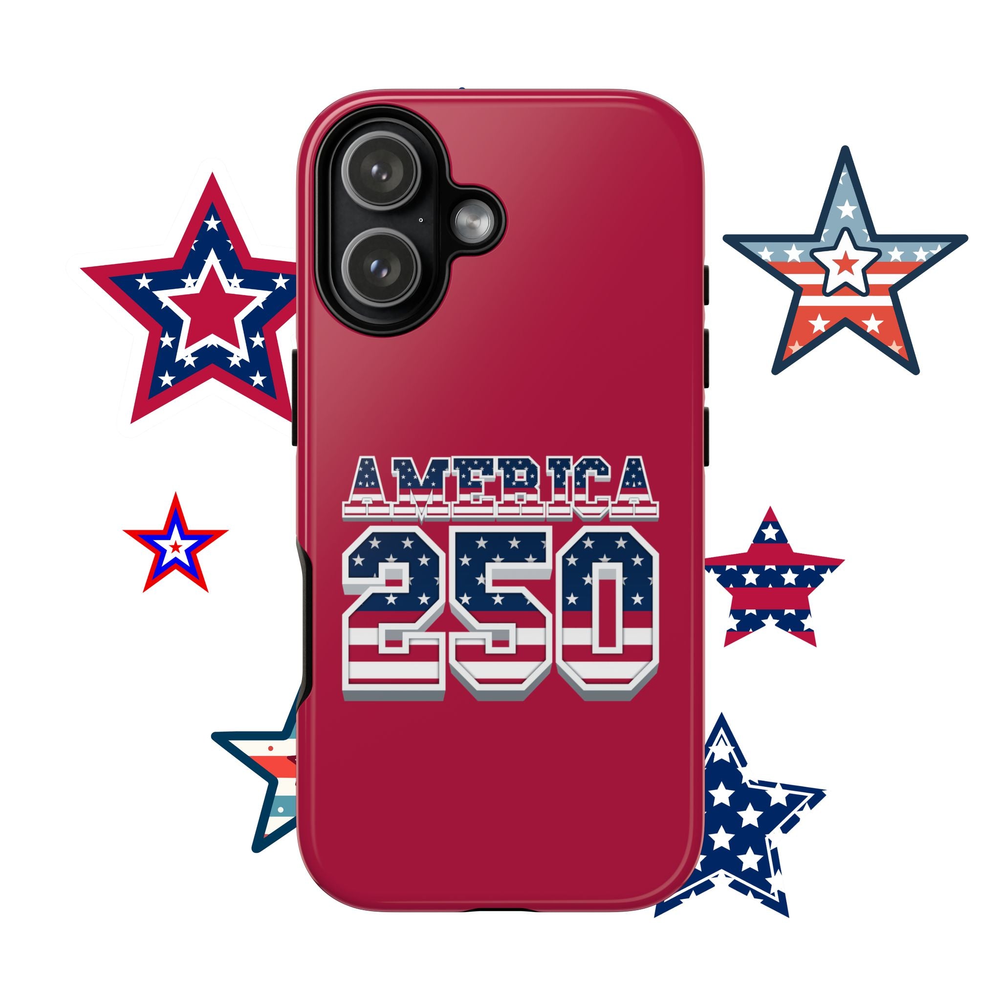 RED America250 Phone Case — Patriotic USA Flag Design