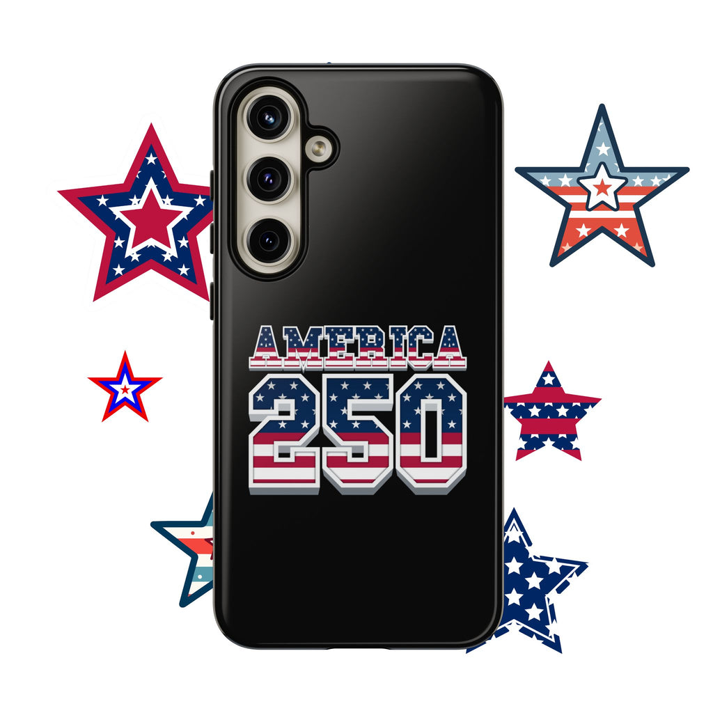 BLACK America250 Phone Case — Patriotic USA Flag Design