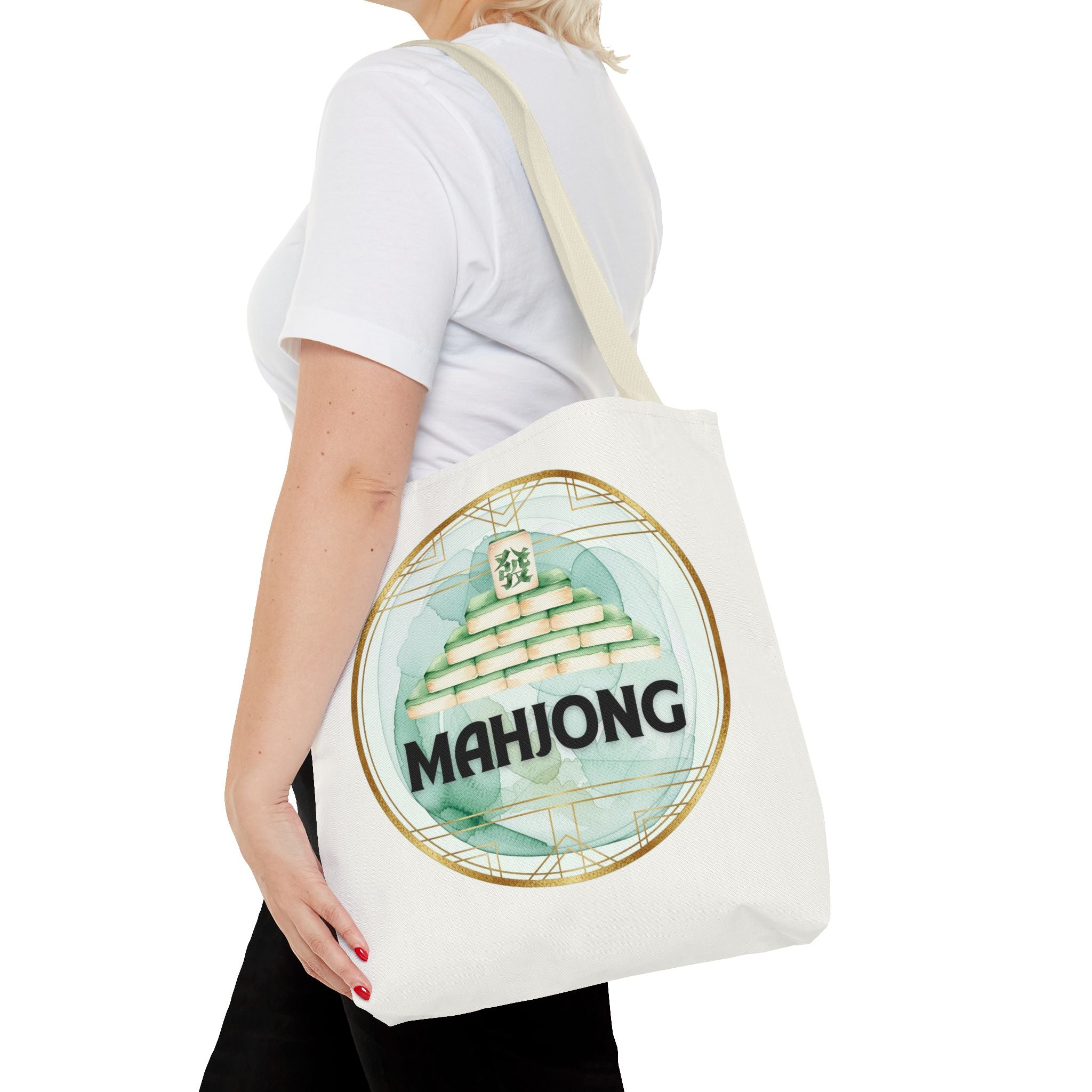 Mahjong Tote Bag — Mahjong Tile Pyramid Canvas Tote for Game Lovers