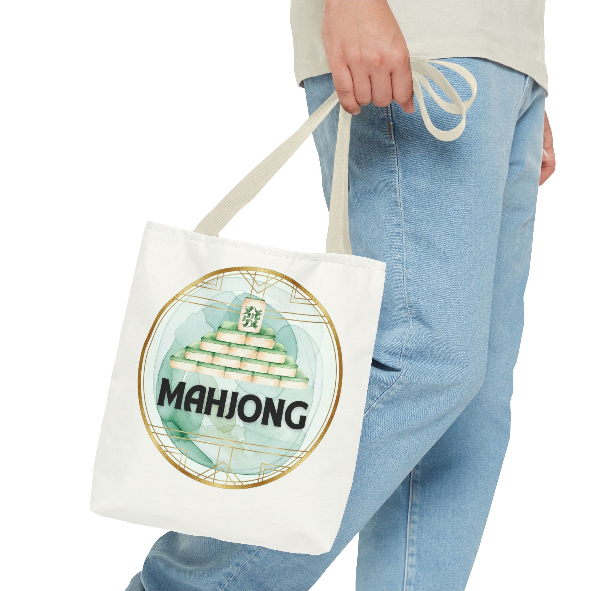 Mahjong Tote Bag — Mahjong Tile Pyramid Canvas Tote for Game Lovers