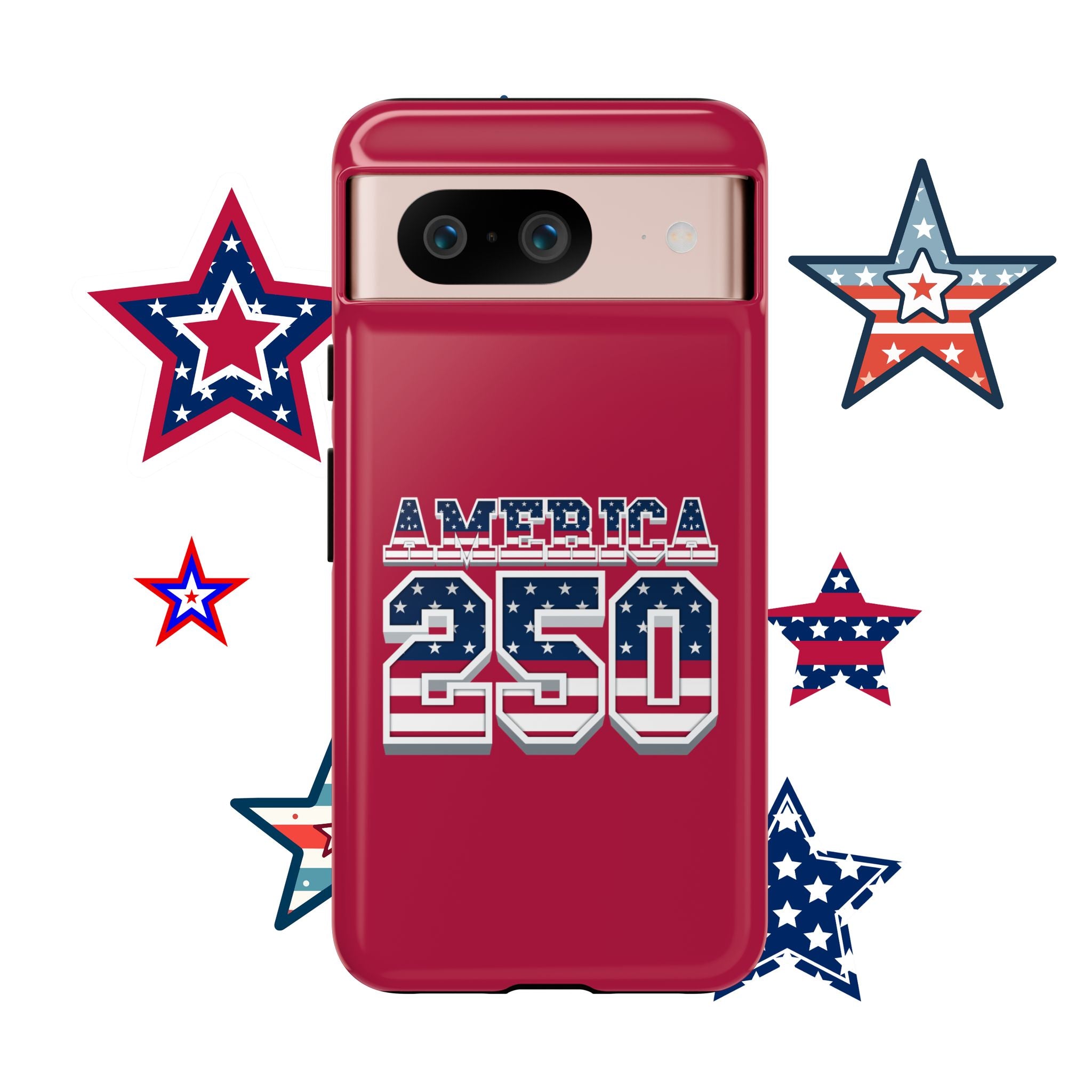 RED America250 Phone Case — Patriotic USA Flag Design