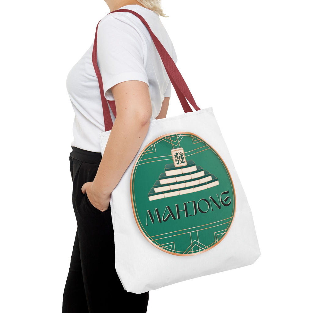Mahjong Tote Bag — Vintage Green Mahjong Tile Design